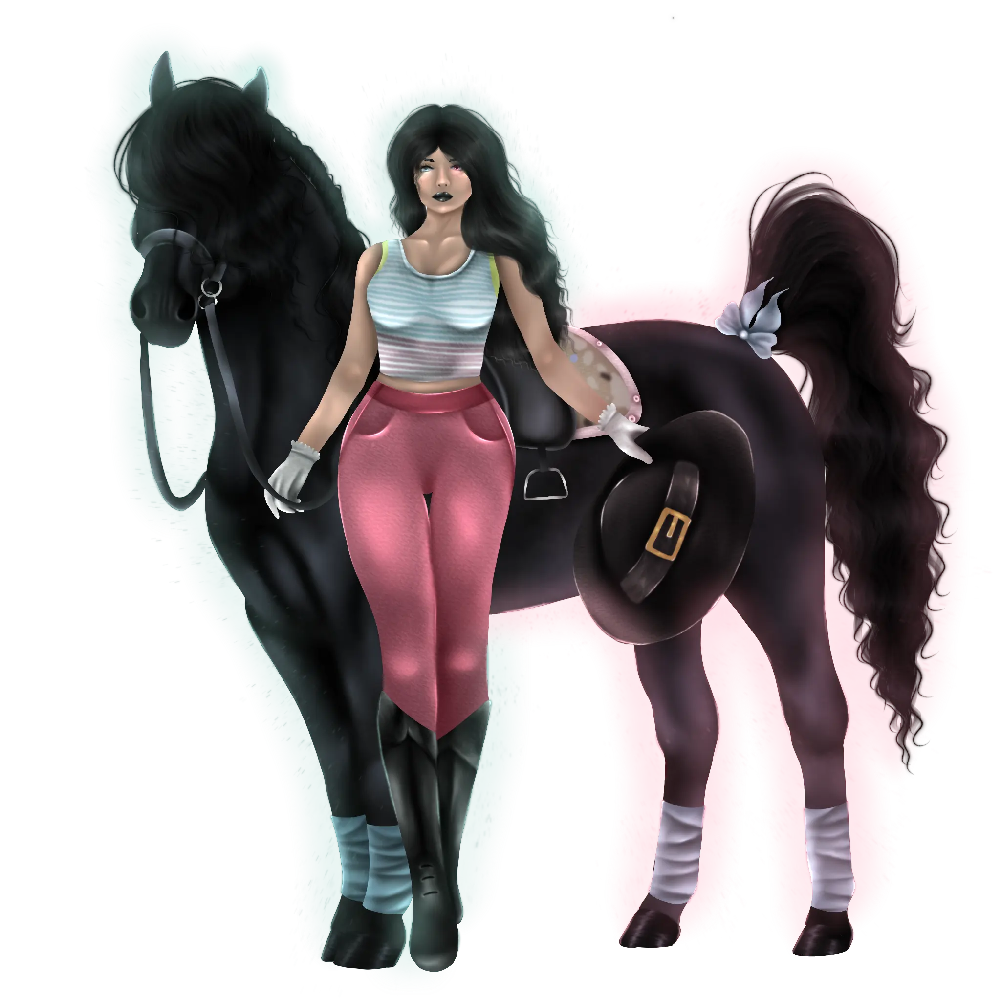 Full Body Horse and Character Logo